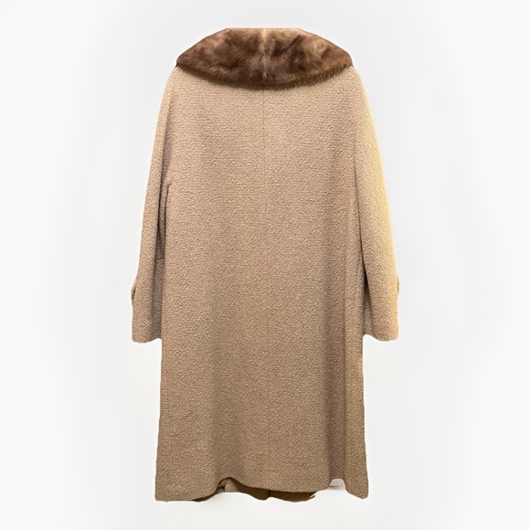 Vintage 50s 60s ROTHMOOR Wool Bouclé Coat with Mink Fur Collar | Pristine - Picture 7 of 14